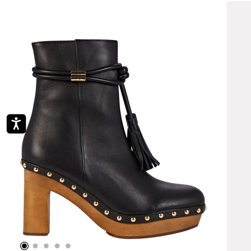 ULLA JOHNSON Norah Tassel Leather Ankle Boots size 35 5